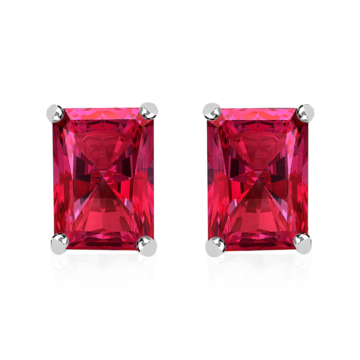 950 Platinum Rubellite Solitaire Stud Push Post Earrings 2.50 ct. 8000583 0