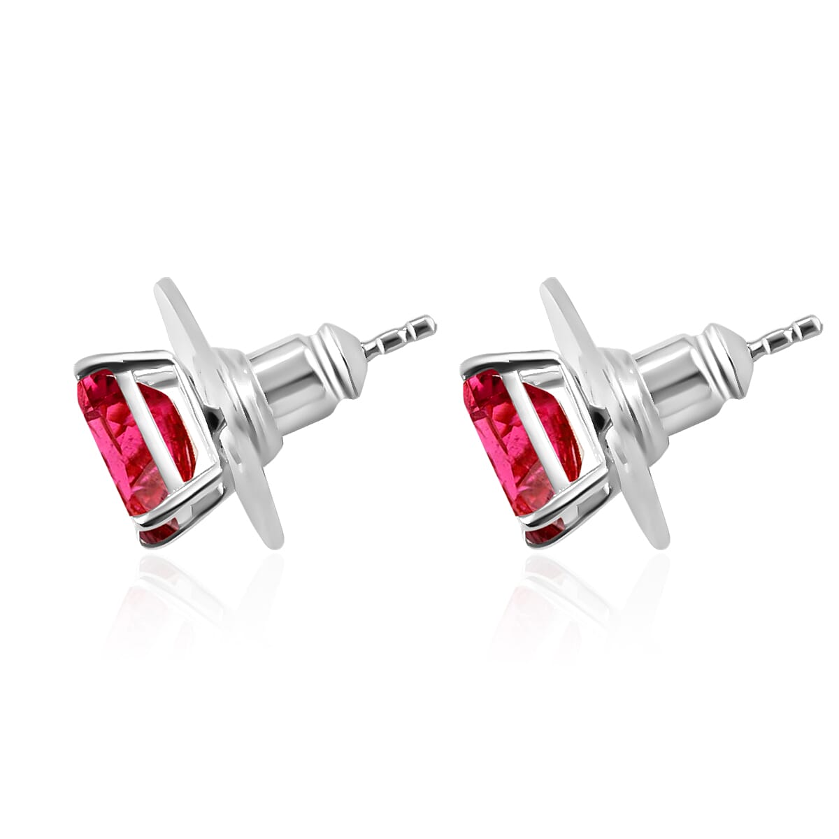 950 Platinum Rubellite Solitaire Stud Push Post Earrings 2.50 ct. 8000583 2