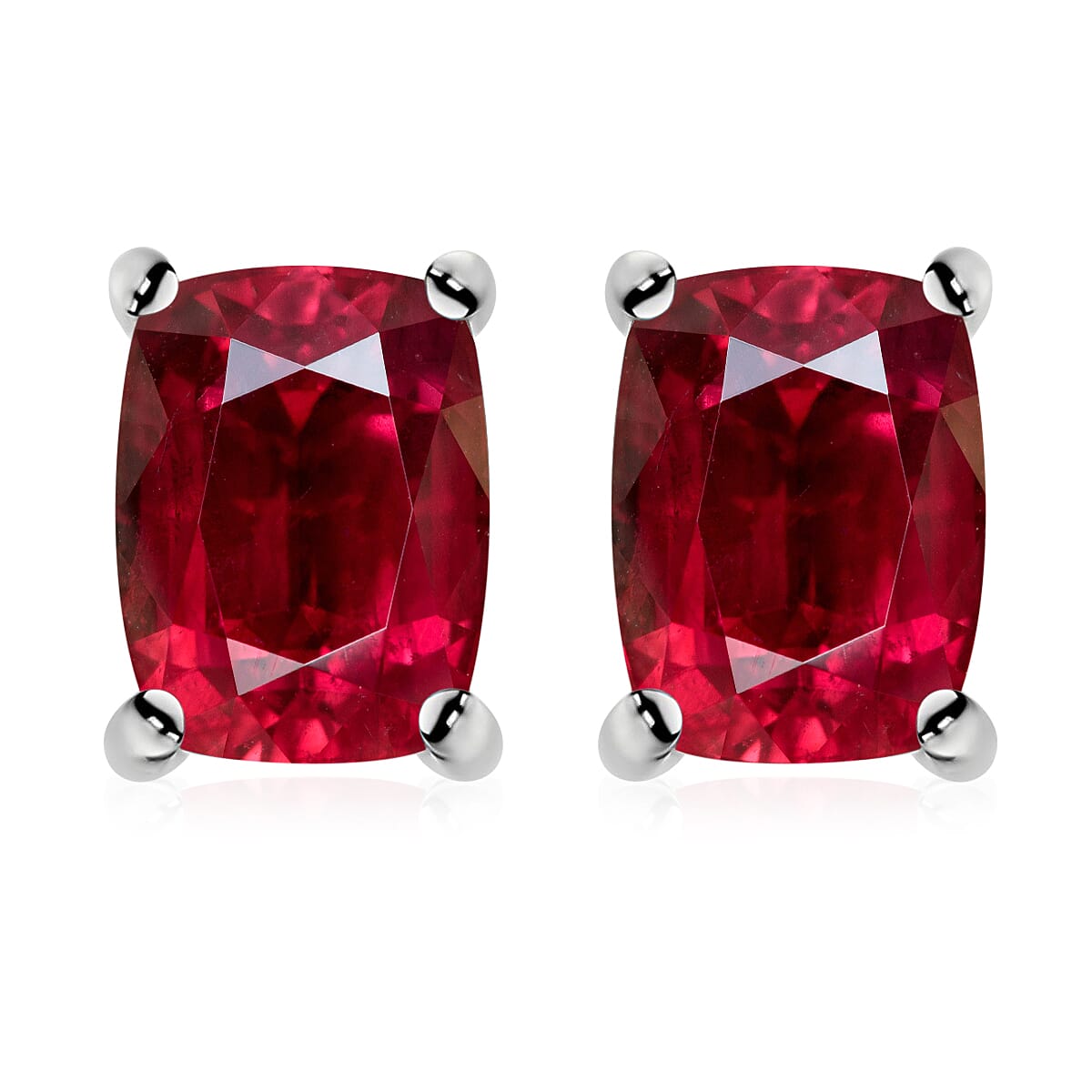 950 Platinum Rubellite Solitaire Stud Push Post Earrings 2.60 ct. 8000563 0