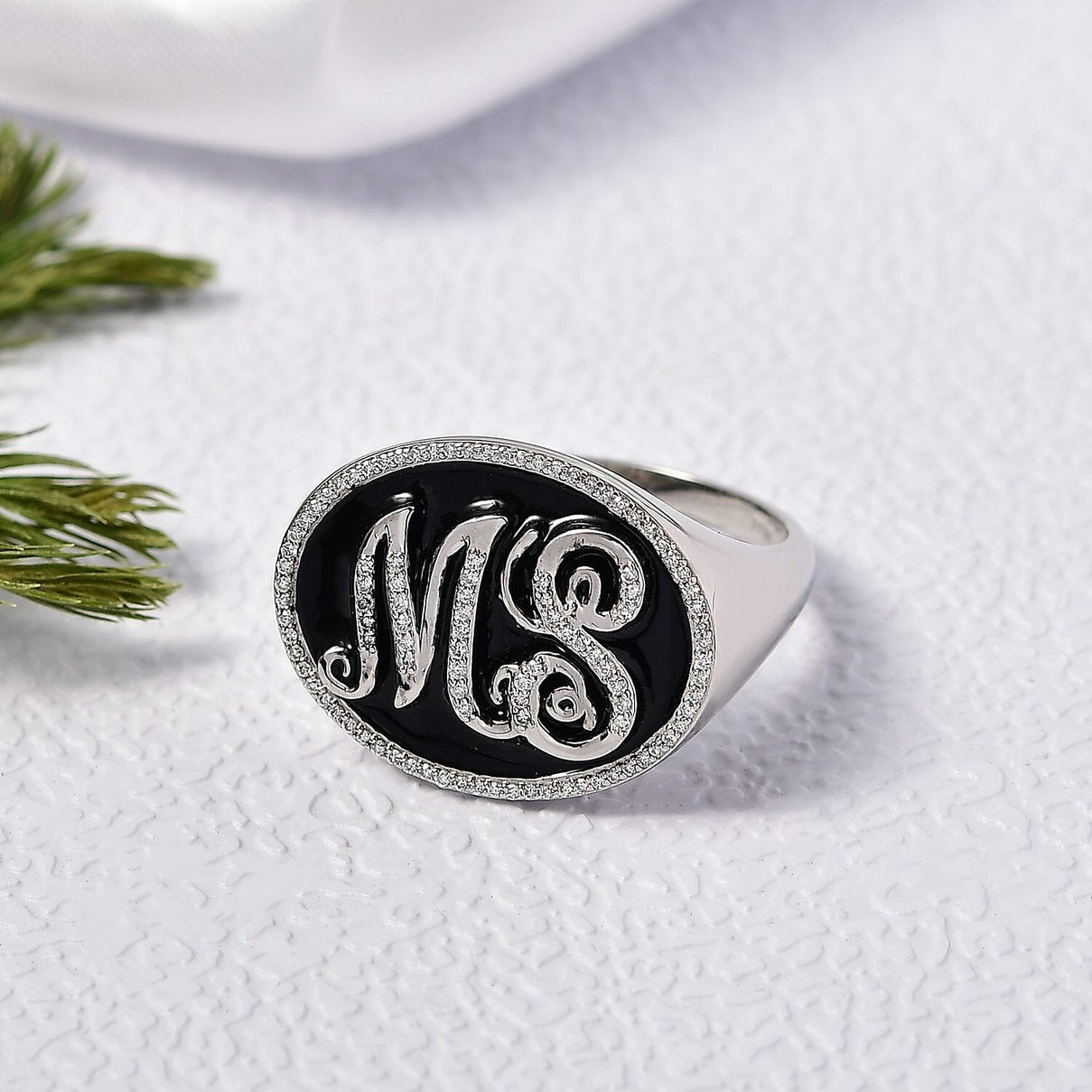 Luxuriant 950 Platinum Lab Grown Diamond (SI-GH) Enamelled Ring 0.54 Ct, Platinum Wt. 15.93 Gms. 8255367 1