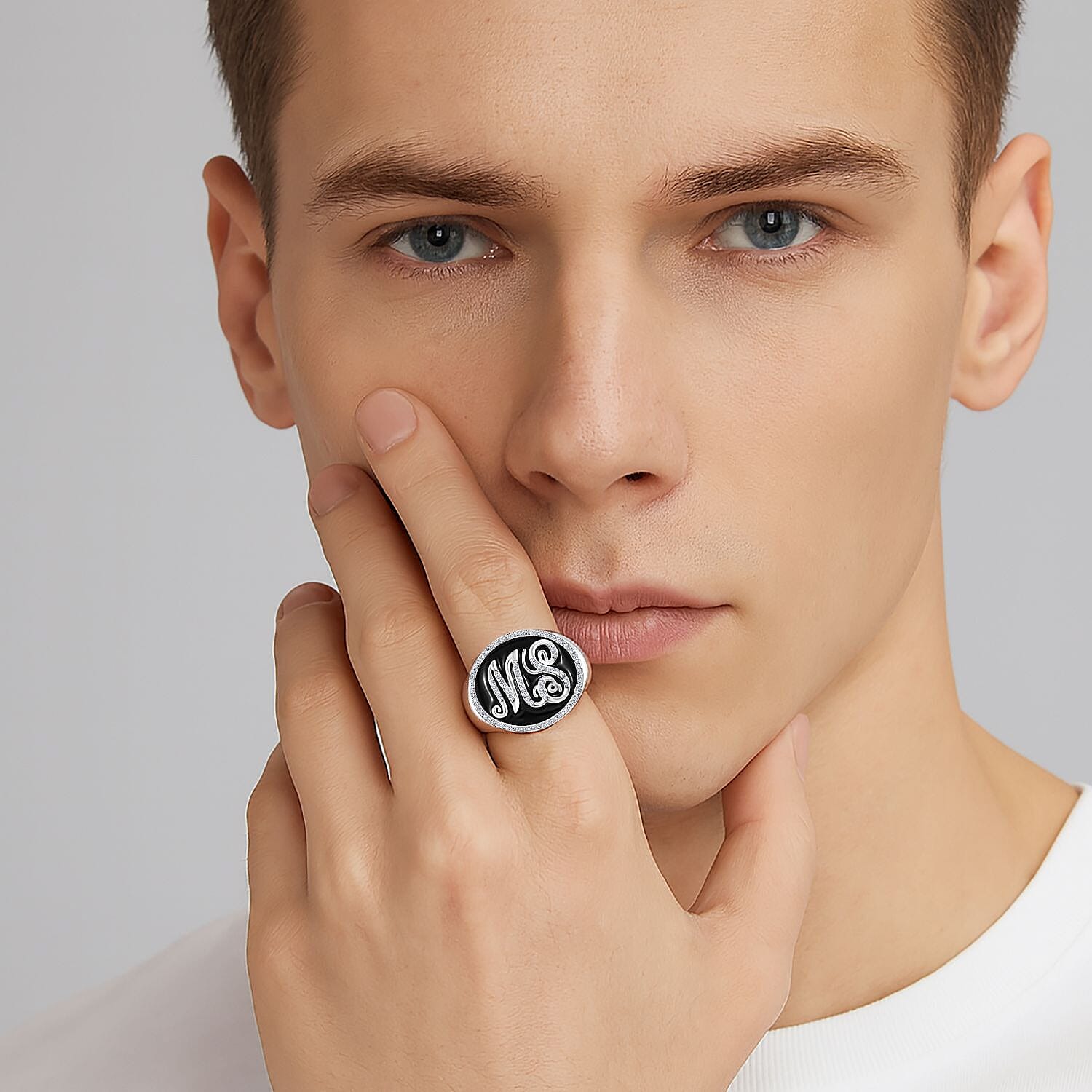Luxuriant 950 Platinum Lab Grown Diamond (SI-GH) Enamelled Ring 0.54 Ct, Platinum Wt. 15.93 Gms. 8255367 2