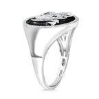 Luxuriant 950 Platinum Lab Grown Diamond (SI-GH) Enamelled Ring 0.54 Ct, Platinum Wt. 15.93 Gms.