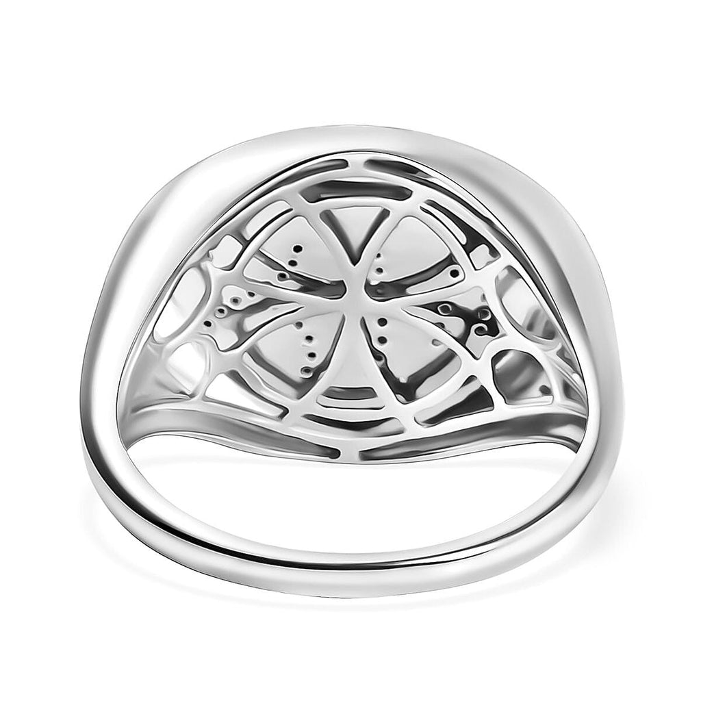 Luxuriant 950 Platinum Lab Grown Diamond (SI-GH) Enamelled Ring 0.54 Ct, Platinum Wt. 15.93 Gms.