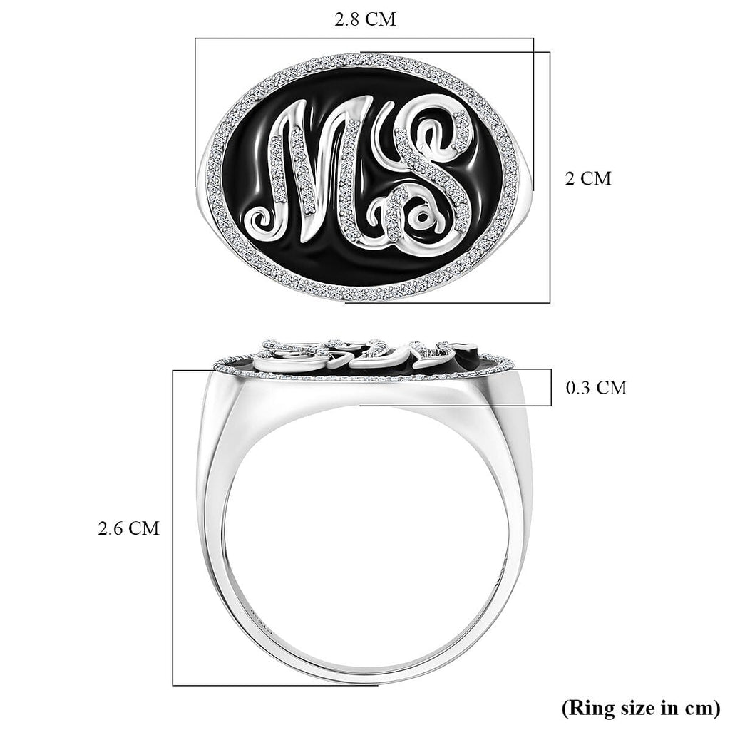 Luxuriant 950 Platinum Lab Grown Diamond (SI-GH) Enamelled Ring 0.54 Ct, Platinum Wt. 15.93 Gms.