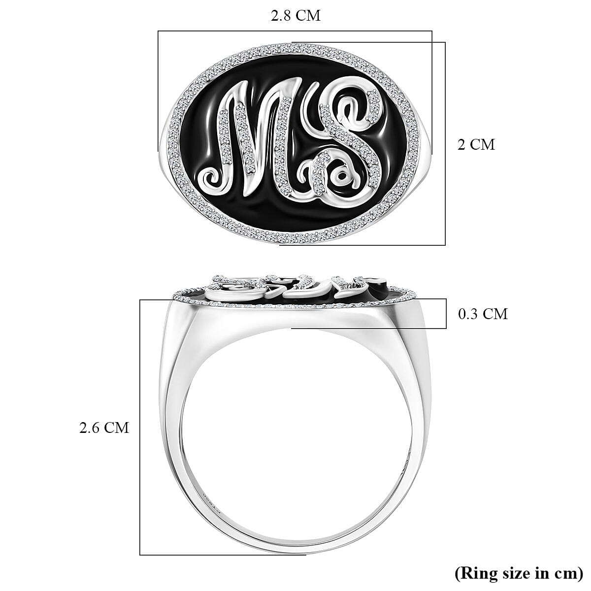 Luxuriant 950 Platinum Lab Grown Diamond (SI-GH) Enamelled Ring 0.54 Ct, Platinum Wt. 15.93 Gms. 8255367 5