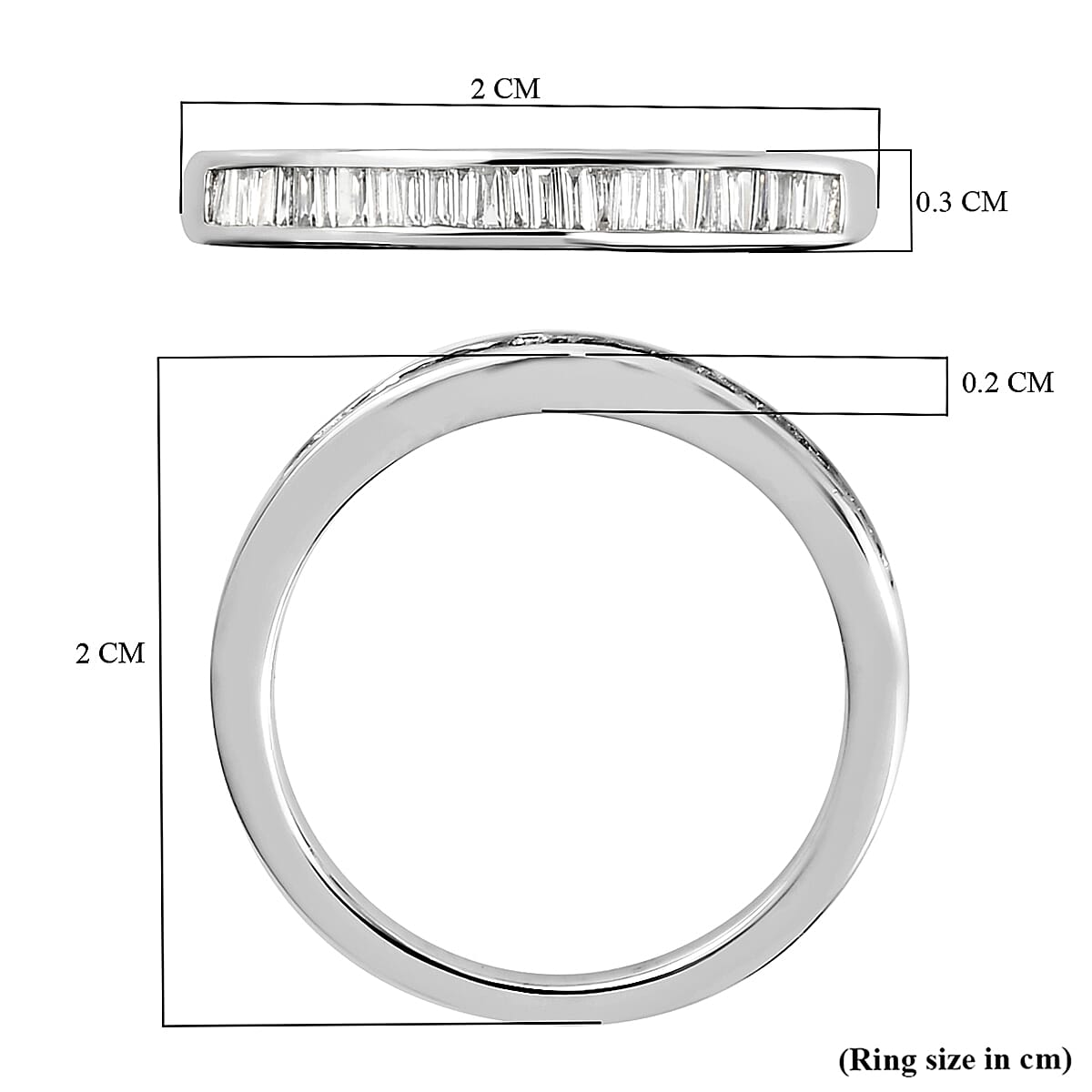 950 Platinum  SI  White Diamond  SI Ring 0.25 ct,  Platinum Wt. 2.91 Gms  0.250  Ct. 7759256 5