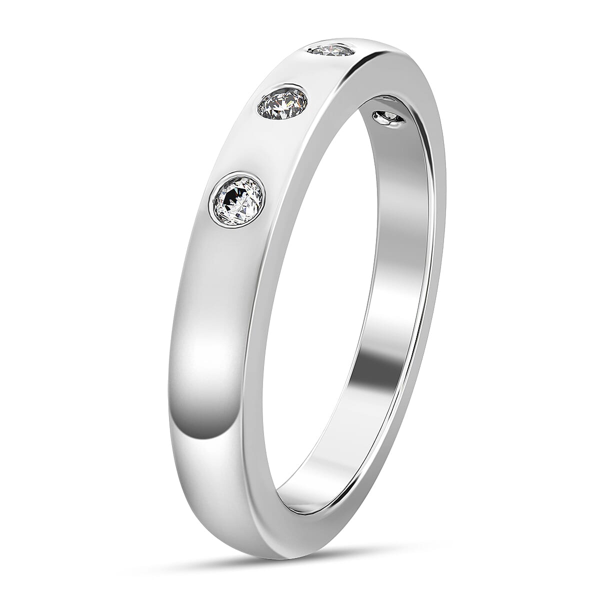 950 Platinum White Diamond Ring, Platinum Wt.4.80 Gms 8563187 3