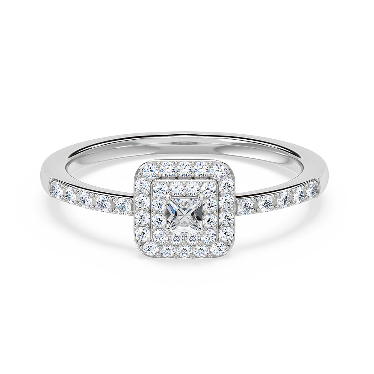 950 Platinum SI2 White Diamond SI2 Cluster Ring, Platinum Wt.4.72 Gms  0.471  Ct. 8523990 0
