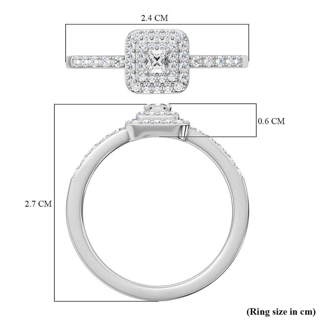 950 Platinum SI2 White Diamond SI2 Cluster Ring, Platinum Wt.4.72 Gms  0.471  Ct.