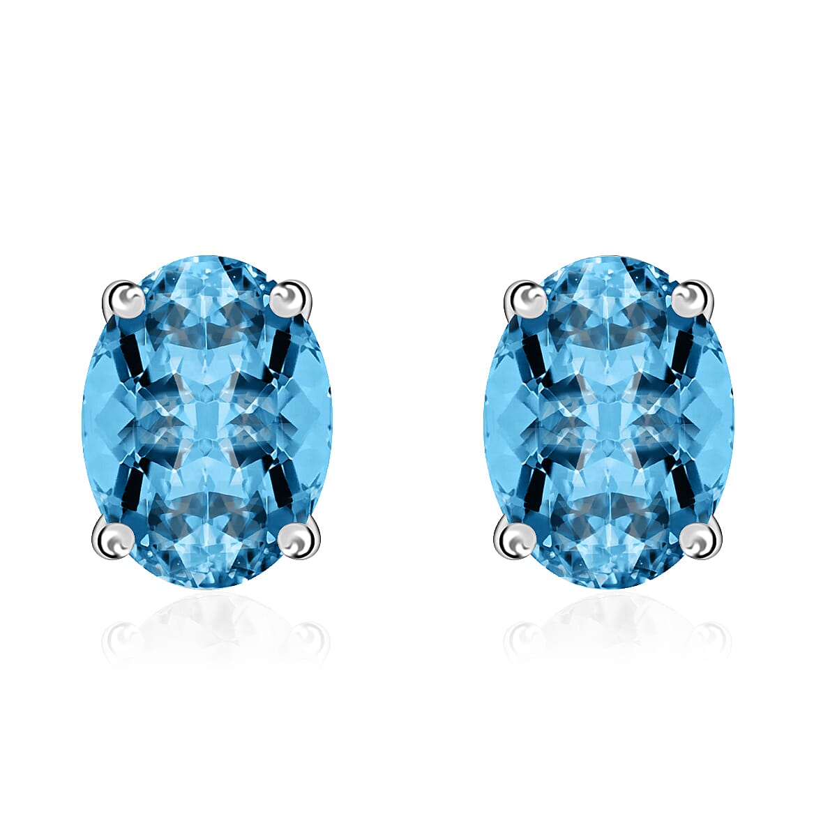 950 Platinum Santamaria Aquamarine Solitaire Stud Earrings 1.70 ct. 8000689 0