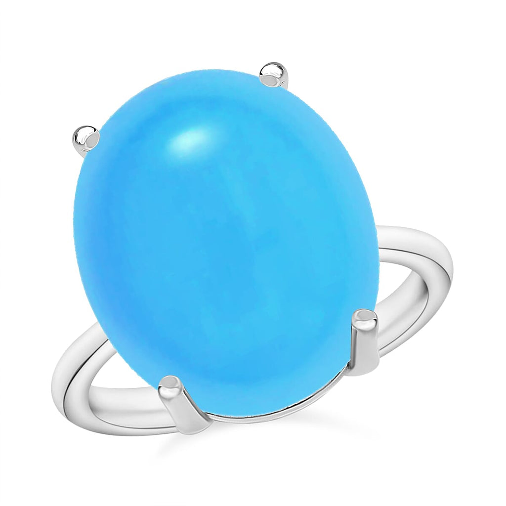 950 Platinum   Sleeping Beauty Turquoise  Solitaire Ring 7.00 ct,  Platinum Wt. 5.5 Gms  7.860  Ct.