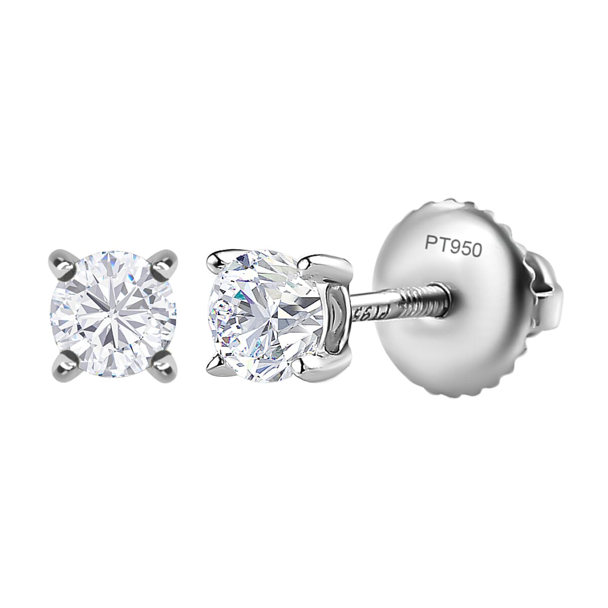 950 Platinum Certified (I1-I2-G-H) Diamond Stud Earrings 0.50 Ct. 7662195 0