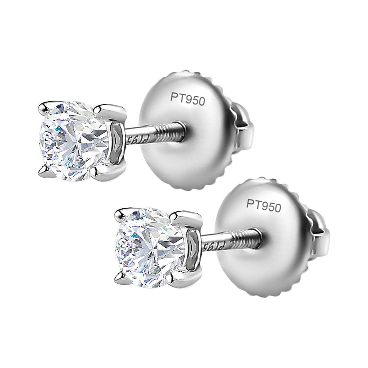 950 Platinum Certified (I1-I2-G-H) Diamond Stud Earrings 0.50 Ct. 7662195 2