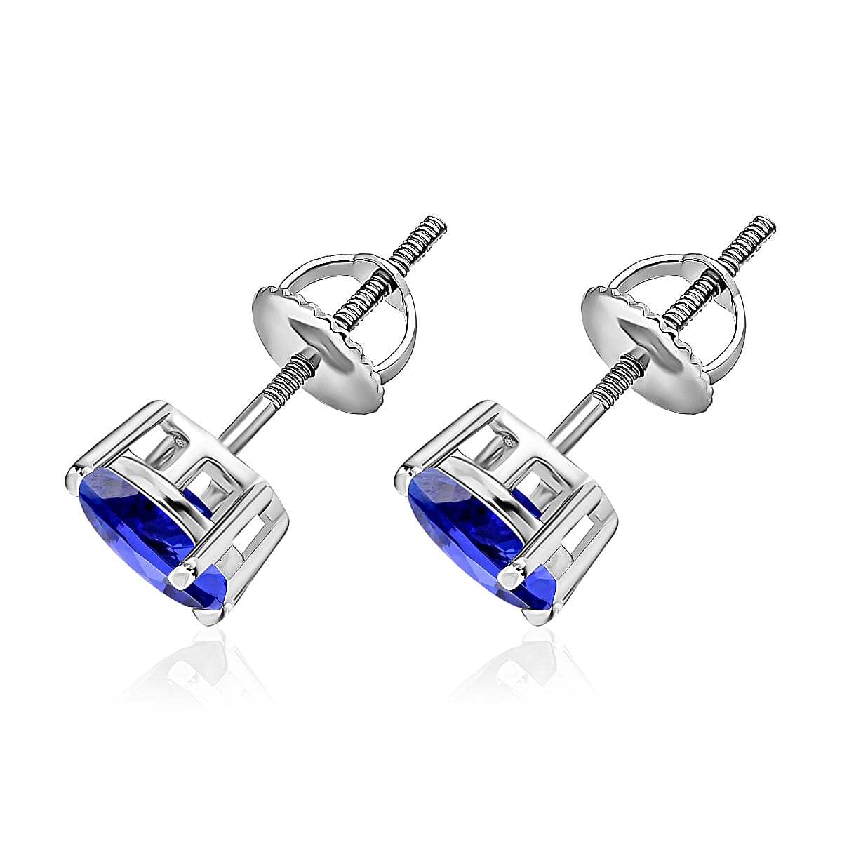 950 Platinum Tanzanite Solitaire Stud Earrings 1.60 ct. 8000413 2