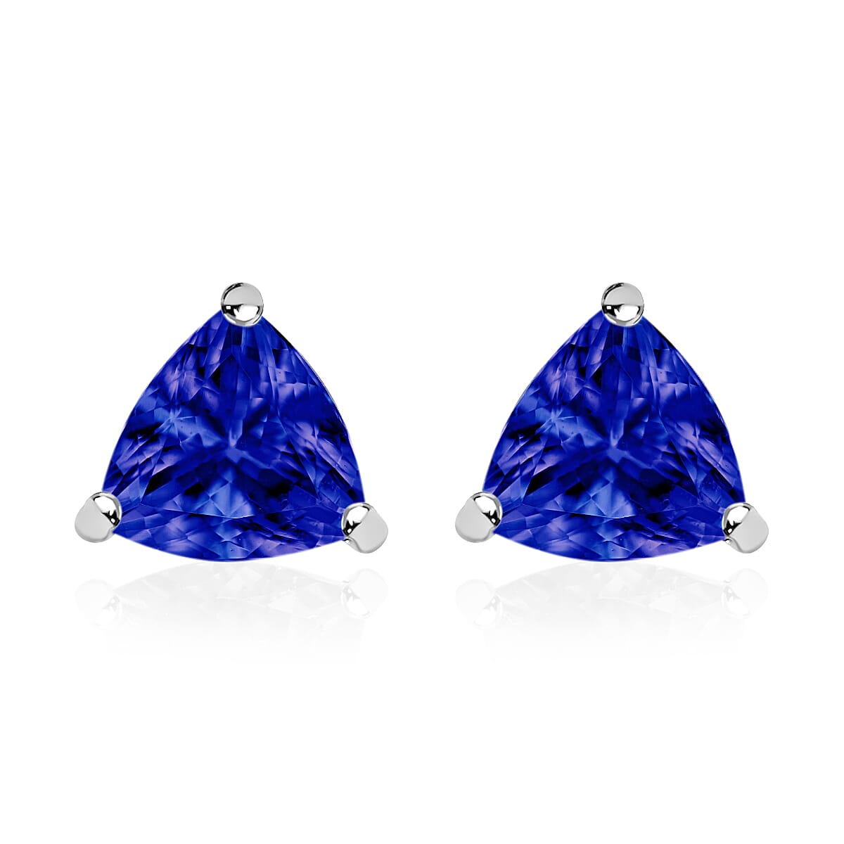 950 Platinum Tanzanite Solitaire Stud Push Post Earrings, Platinum Wt. 0.8 Gms 1.60  Ct. 8000423 0