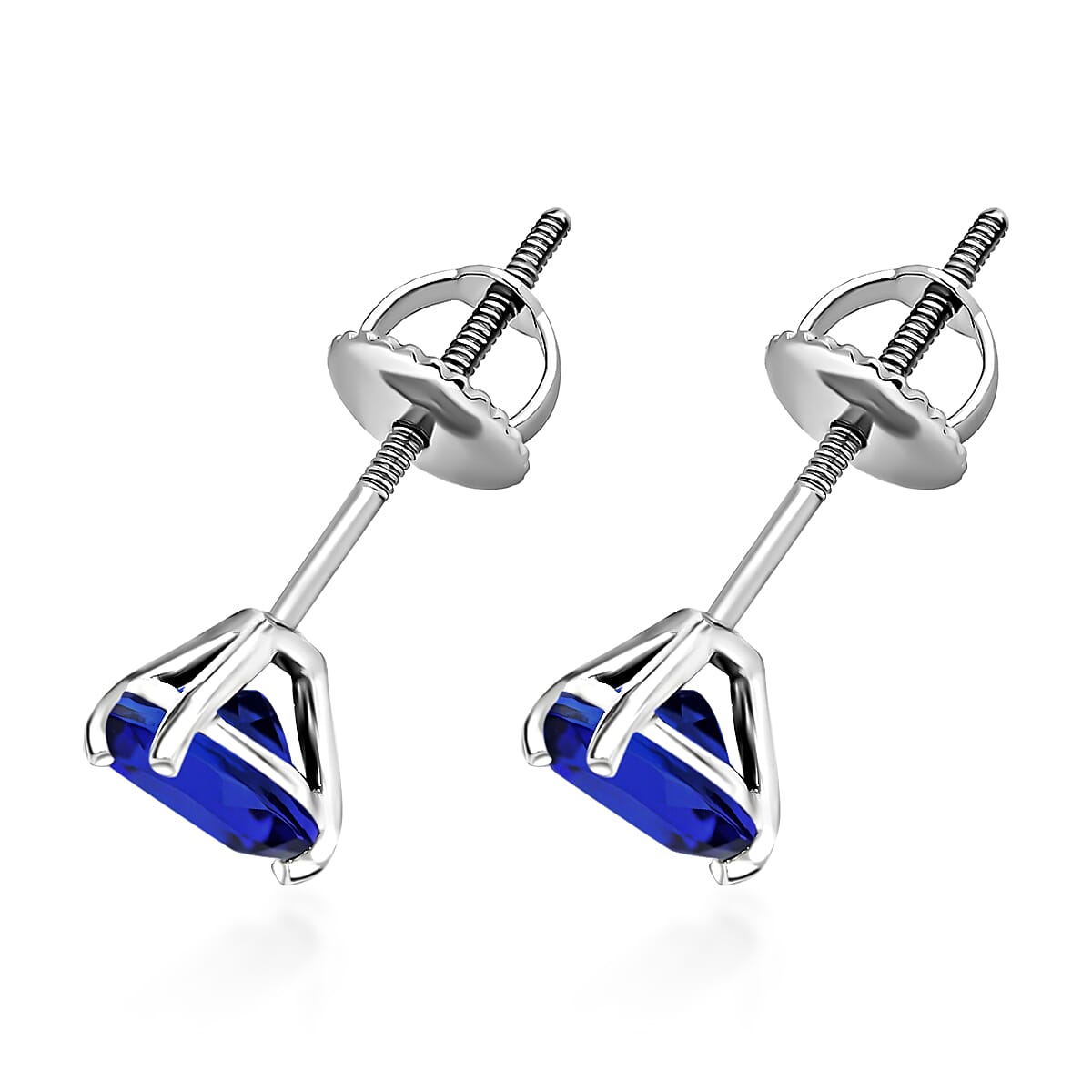 950 Platinum Tanzanite Solitaire Stud Push Post Earrings, Platinum Wt. 0.8 Gms 1.60  Ct. 8000423 2