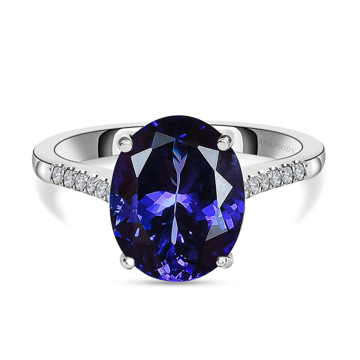 RHAPSODY 950 Platinum Tanzanite Solitaire Ring with White Diamonds 5.12Ct. 7162852 1