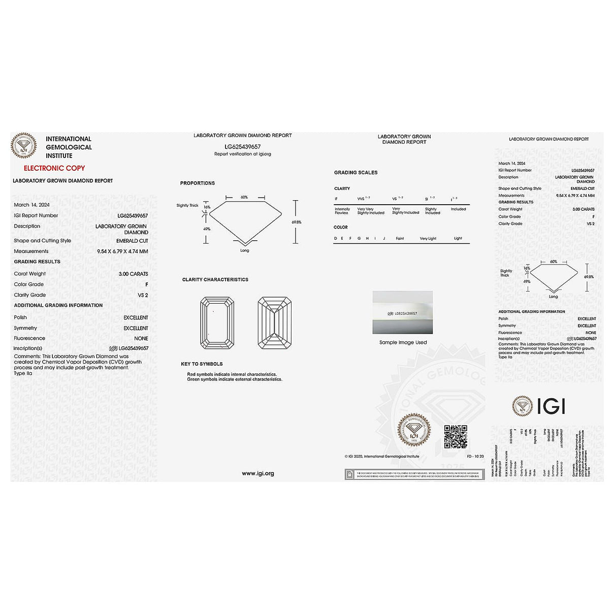 Luxuriant Diamond 950 Platinum Lab Grown Diamond (VS2-F) Solitaire Ring 3.00 Ct. 8016453 6