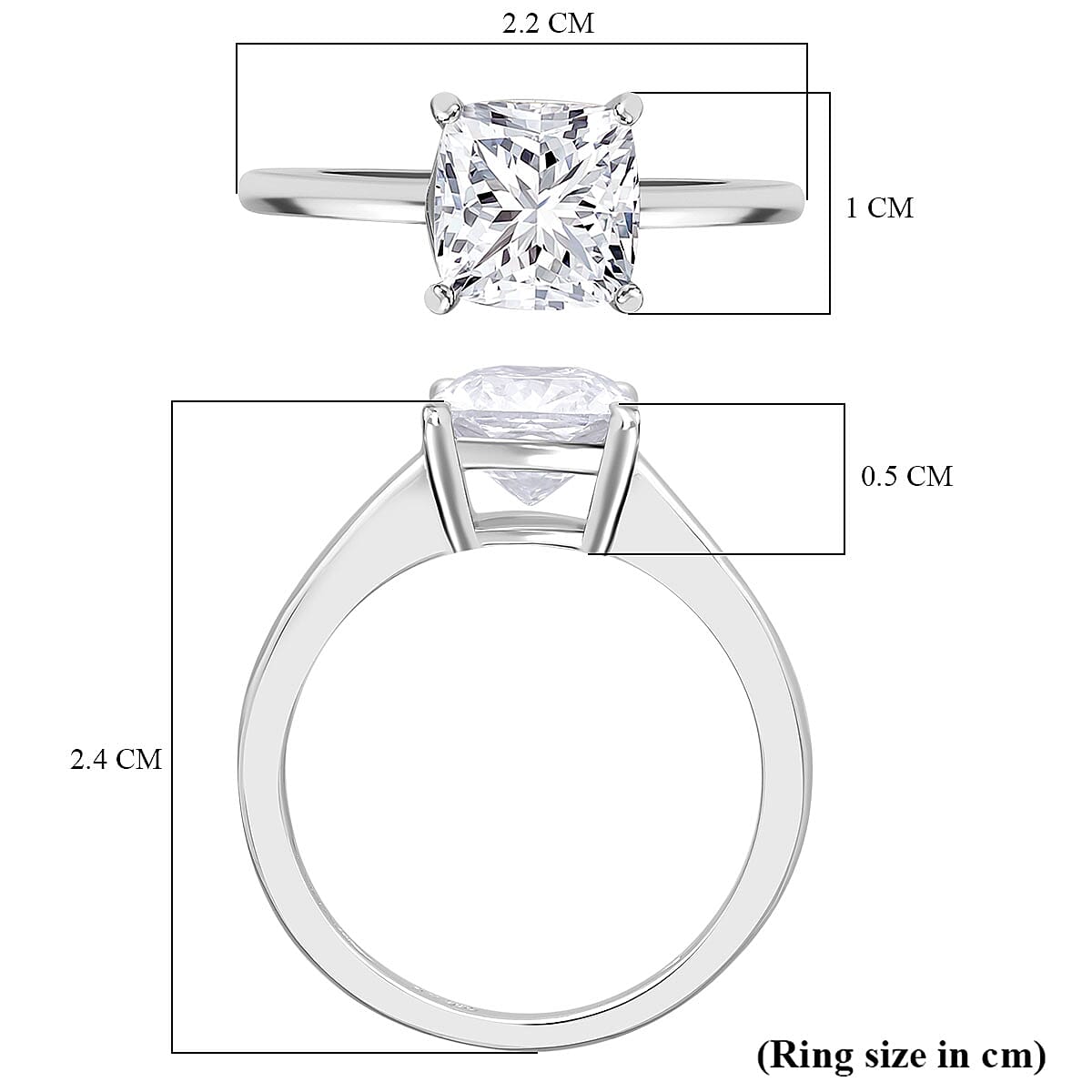LUXURIANT 2 Ct. Lab Grown Diamond Solitaire Ring in 950 Platinum 8310208 5