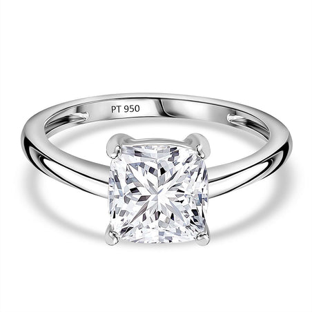 LUXURIANT 2 Ct. Lab Grown Diamond Cushion Cut Solitaire Diamond Ring in 950 Platinum (GH, VS) 8521564 1
