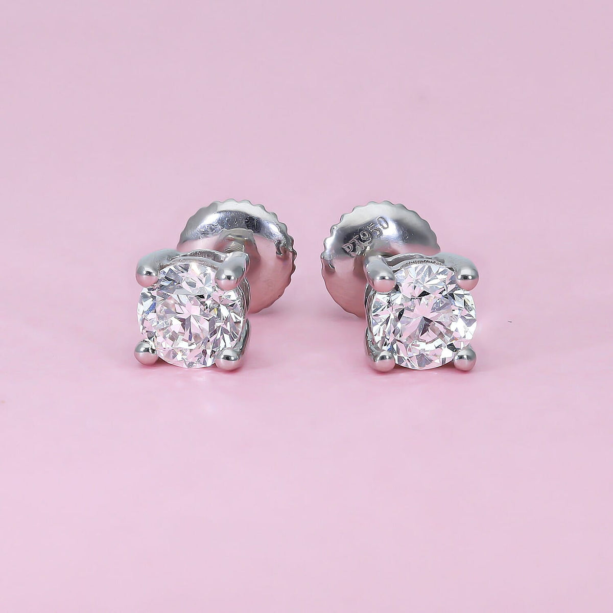 Vegas Find - 950 Platinum IGI Certified (VVS-D) Lab Grown Diamond Stud 2.00 Ct With Screwbacks 7744023 1