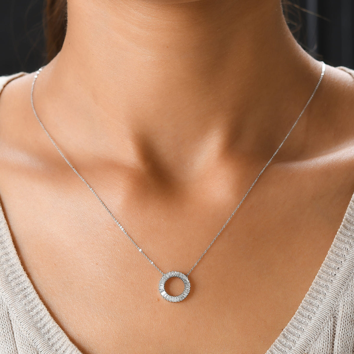 RHAPSODY 950 Platinum SGL Certified Diamond Circle Necklace 7759258 1