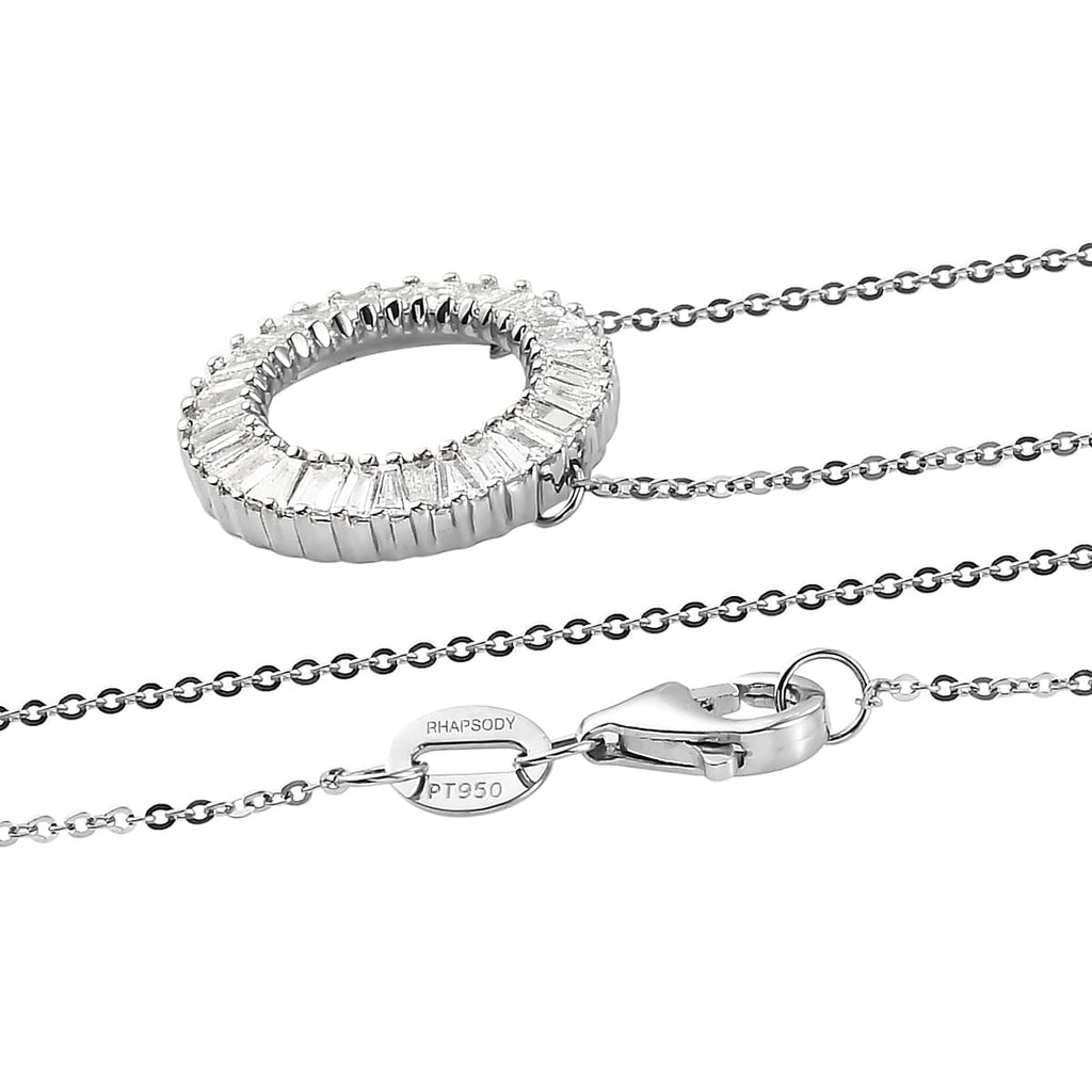 RHAPSODY 950 Platinum SGL Certified Diamond (VS-E-F) Circle Necklace (Size -18) 0.52 Ct.