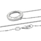 RHAPSODY 950 Platinum SGL Certified Diamond (VS-E-F) Circle Necklace (Size -18) 0.52 Ct.