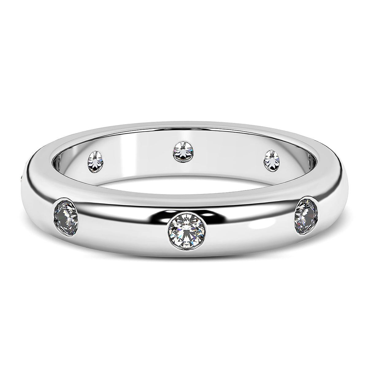 950 Platinum Diamond IGI Certified (EF-VS) Band Ring 0.50 Ct, Platinum Wt. 7.90 Gms 7620626 0