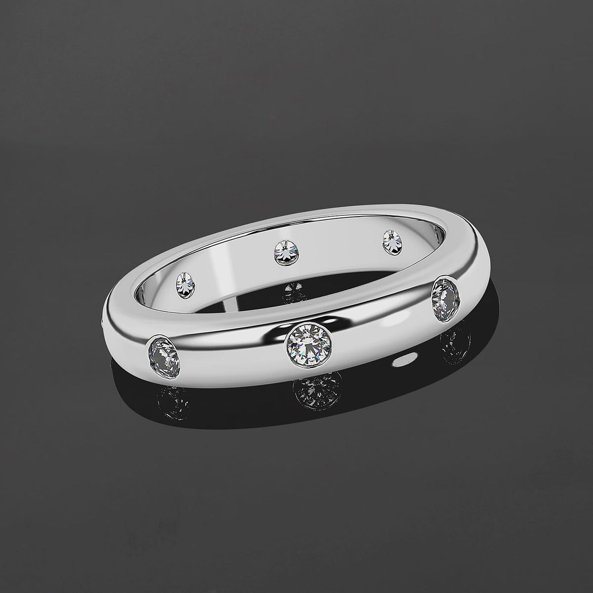 950 Platinum Diamond IGI Certified (EF-VS) Band Ring 0.50 Ct, Platinum Wt. 7.90 Gms 7620626 2