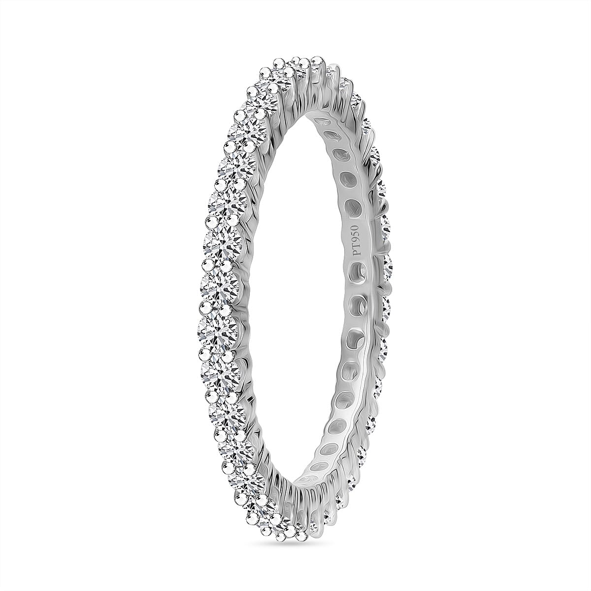 RHAPSODY 950 Platinum (VS-EF) IGI Certified Natural White Diamond Full Eternity Band Ring 1.00Ct. 8168810 2