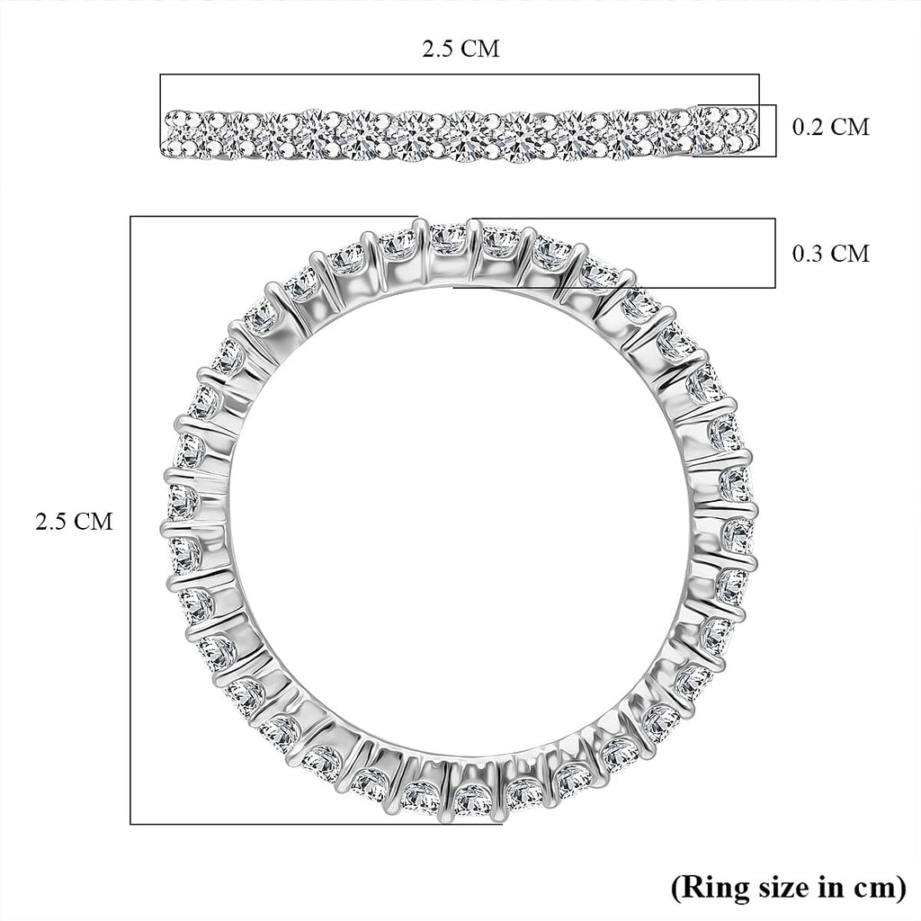 RHAPSODY 950 Platinum (VS-EF) IGI Certified Natural White Diamond Full Eternity Band Ring 1.00Ct.