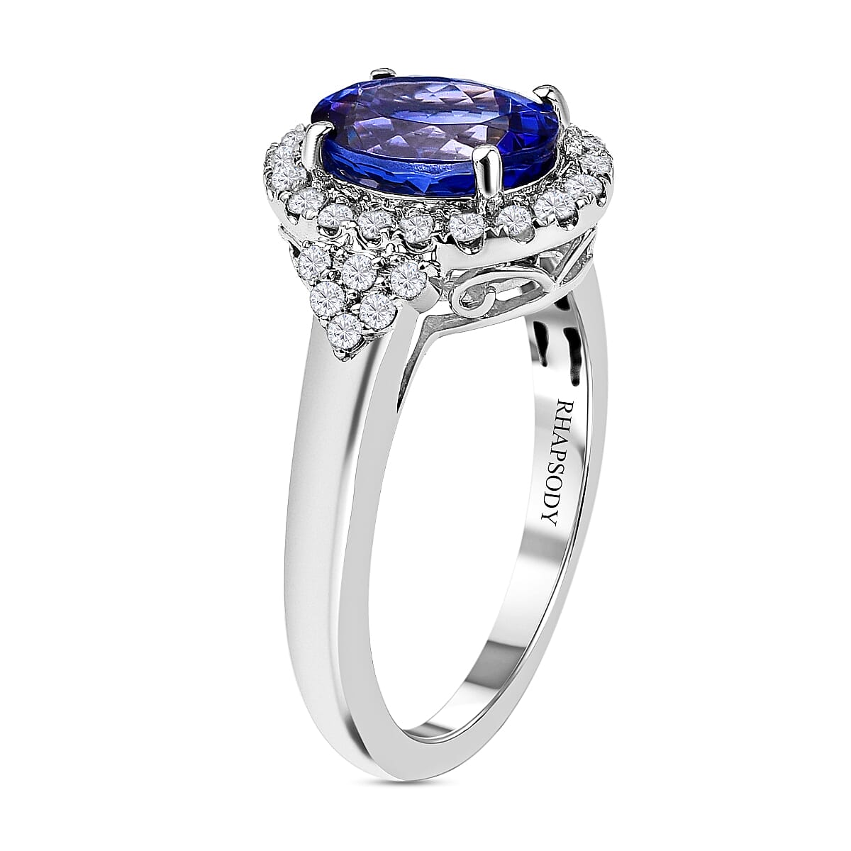 RHAPSODY 950 Platinum VS White Diamond And Tanzanite Ring 2.50 ct, Platinum Wt. 6.47 Gms 2.500 Ct. 7230523 2