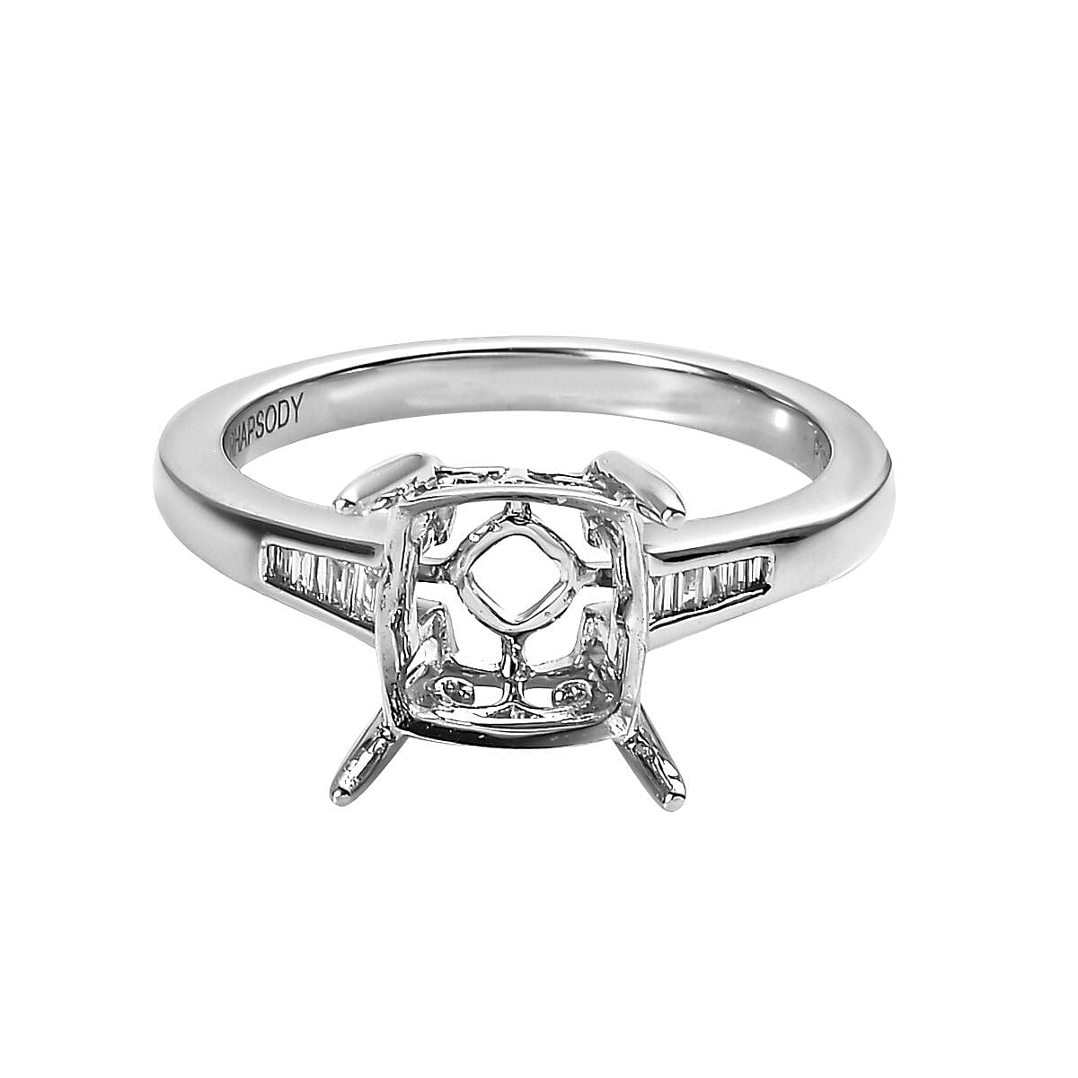 950 Platinum   White Diamond  EF, VS2 Ring 0.12 ct,  Platinum Wt. 5.55 Gms  0.116  Ct. 7807454 0