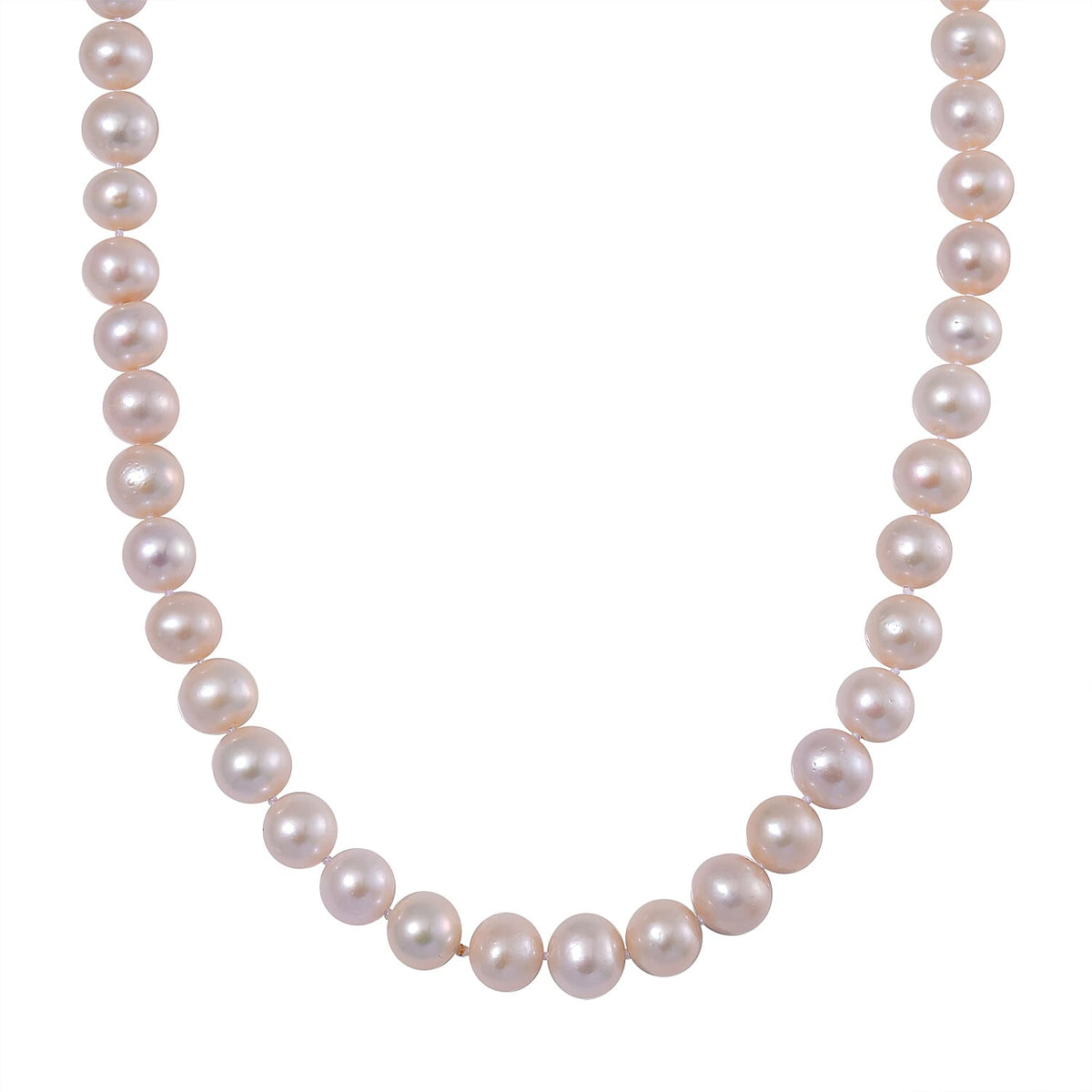 950 Platinum AAAA High Lustre Spherical Edison (8mm-10.25mm) Pearl Necklace (Size - 20) 7934146 0