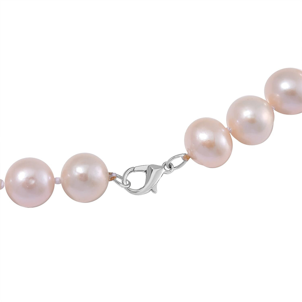 950 Platinum AAAA High Lustre Spherical Edison (10mm-11mm) Pearl Necklace (Size - 20).