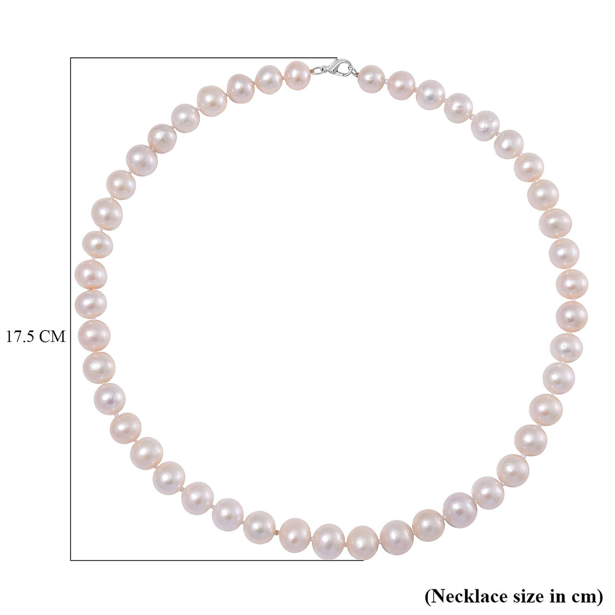 950 Platinum AAAA High Lustre Spherical Edison (8mm-10.25mm) Pearl Necklace (Size - 20) 7934146 5