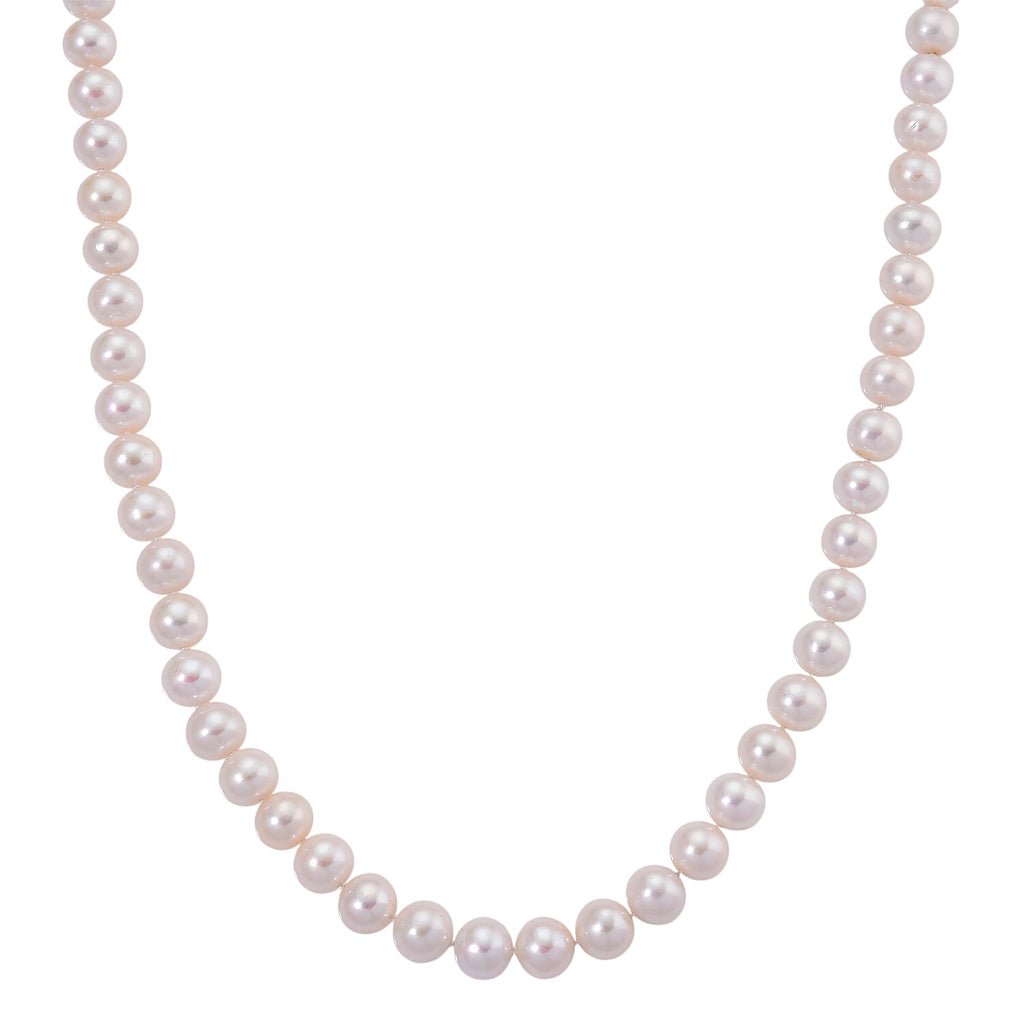 Rhapsody 950 Platinum AAAA White Edison Pearl (9-11mm) Necklace (Size 20) with Lobster Clasp