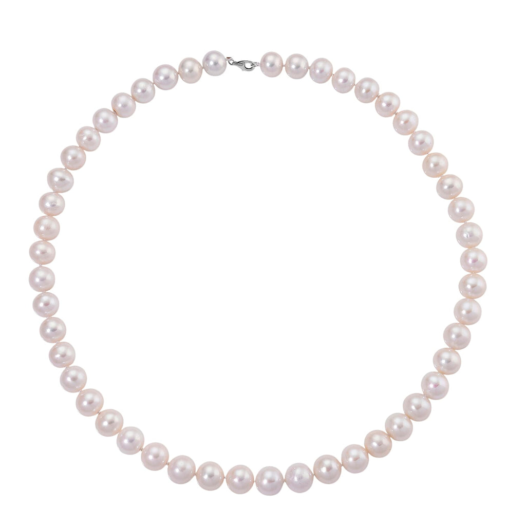 Rhapsody 950 Platinum AAAA White Edison Pearl (9-11mm) Necklace (Size 20) with Lobster Clasp