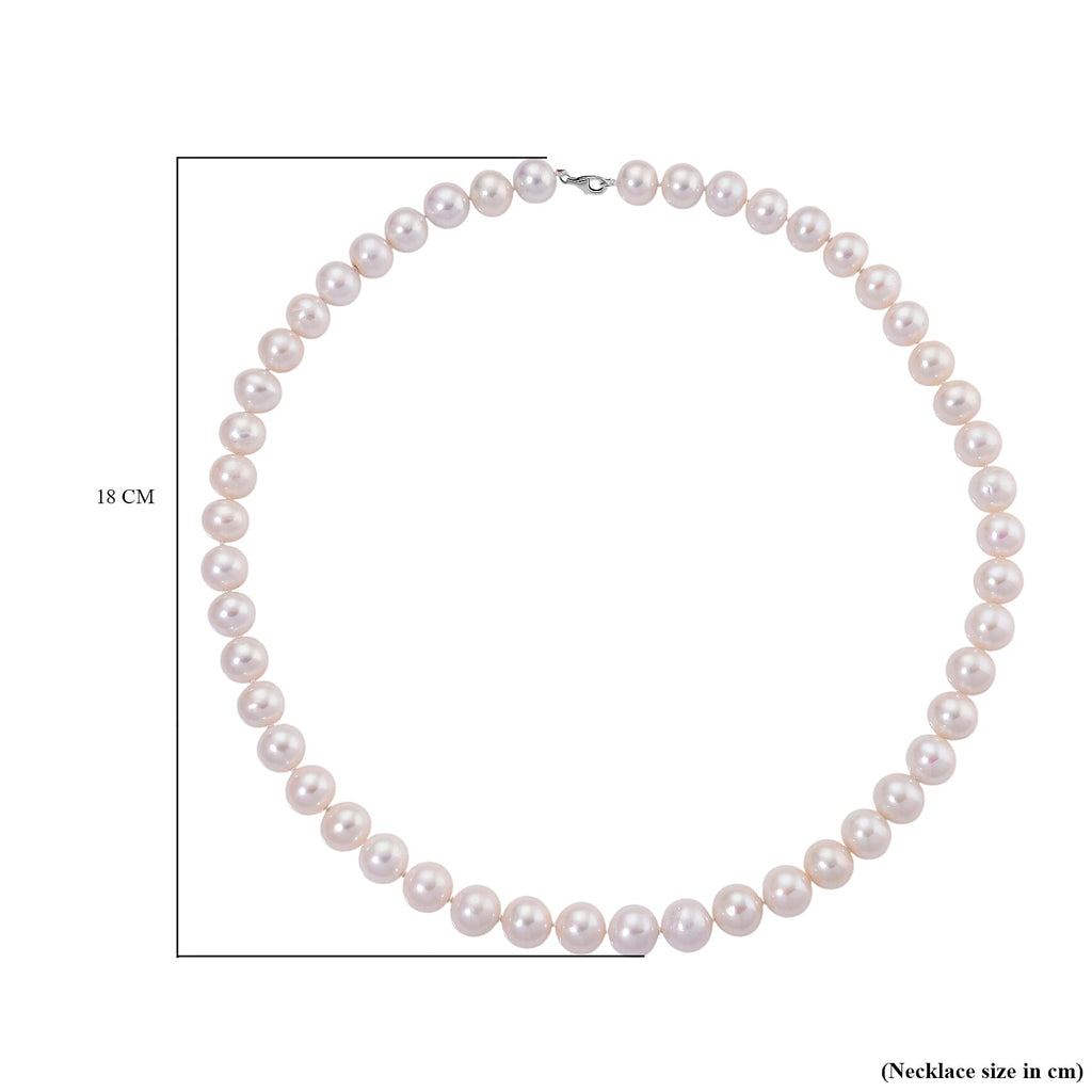 Rhapsody 950 Platinum AAAA White Edison Pearl (9-11mm) Necklace (Size 20) with Lobster Clasp
