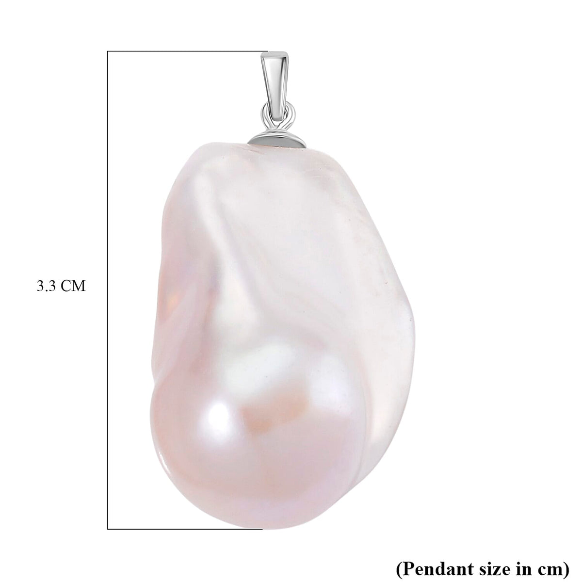RHAPSODY-950 Platinum AAAA White Baroque Pearl Pendant 8250335 6