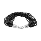 Natural Boi Ploi Black Spinel (Rnd) Bracelet (Size 7.5) in Sterling Silver 97.00 Ct.