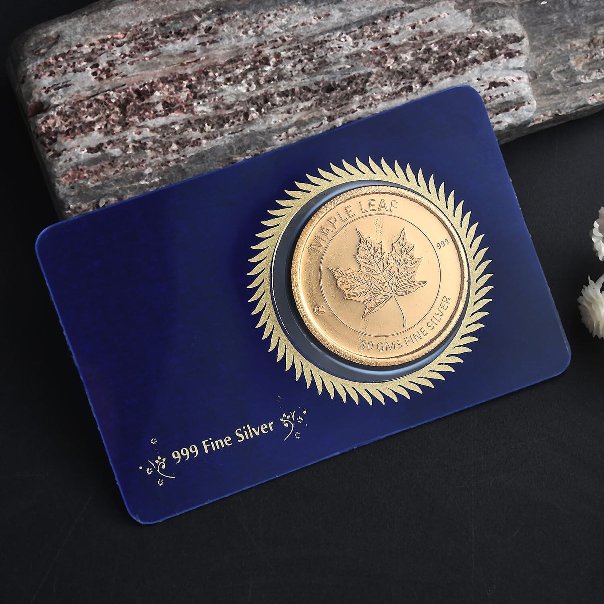 999 Fine Silver Maple Leaf Coin in Yellow Gold Plating, Silver Wt. 10.00 Gms. 8131935 2