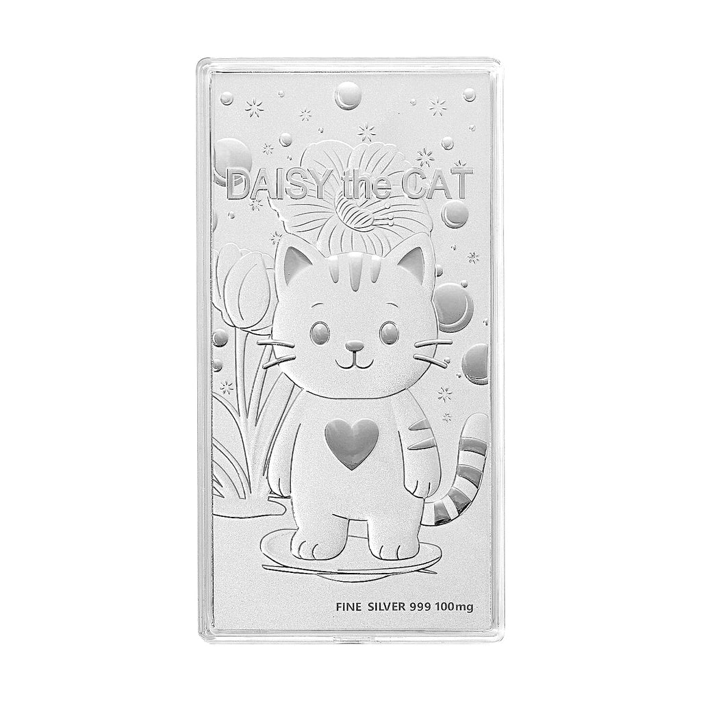 999 Pure Silver (99.9% Purity) Daisy the Cat Collectible
