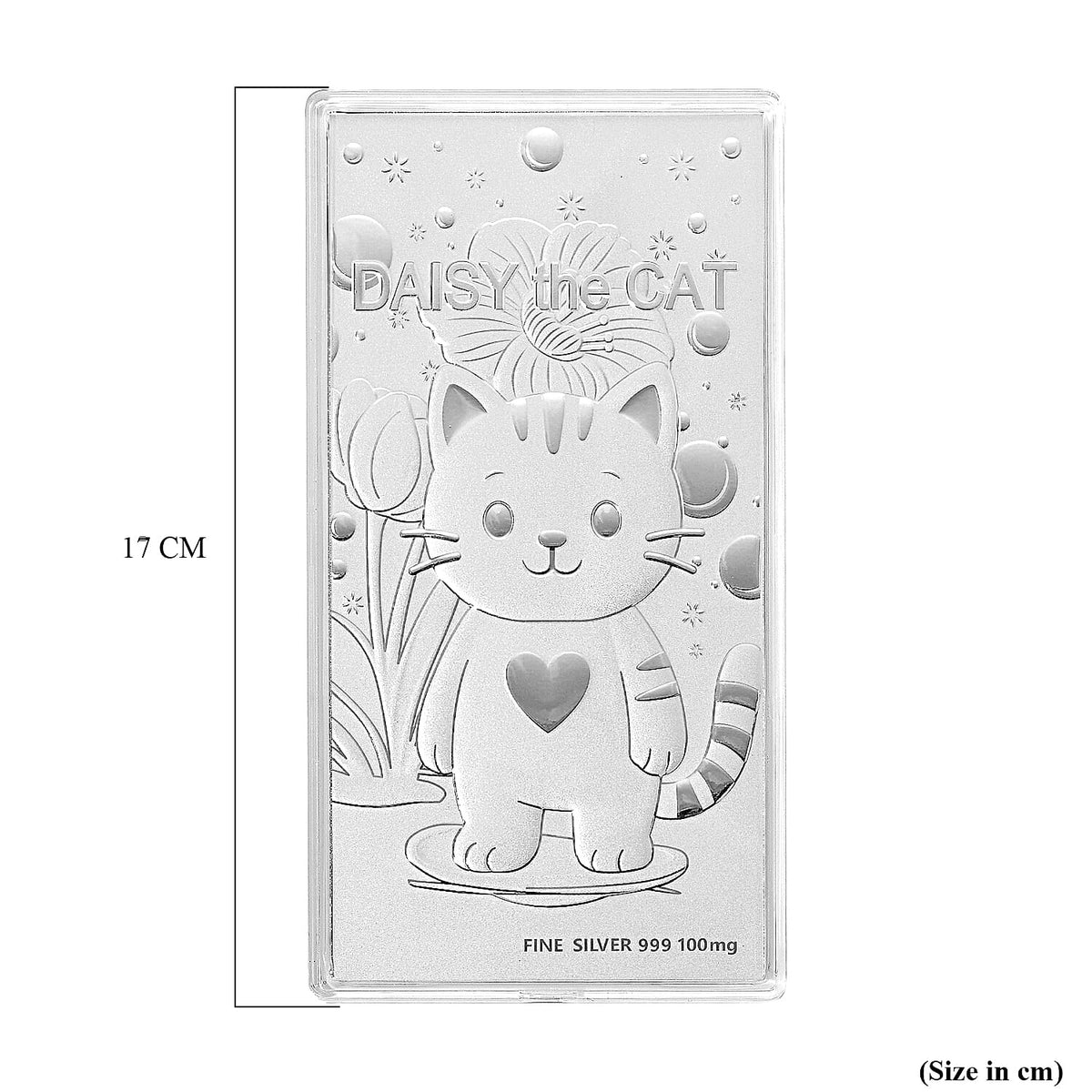 White Silver (99.9% Purity) Embossed Daisy the Cat Collectable V32513341 5