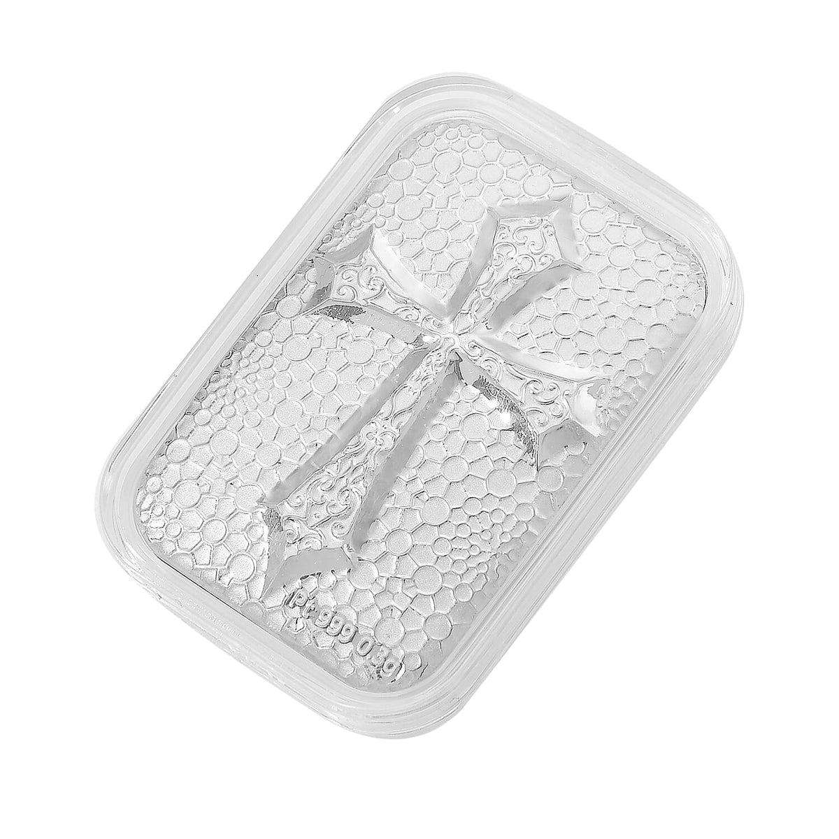 999 White Platinum Embossed Cross Bar V32562391 3