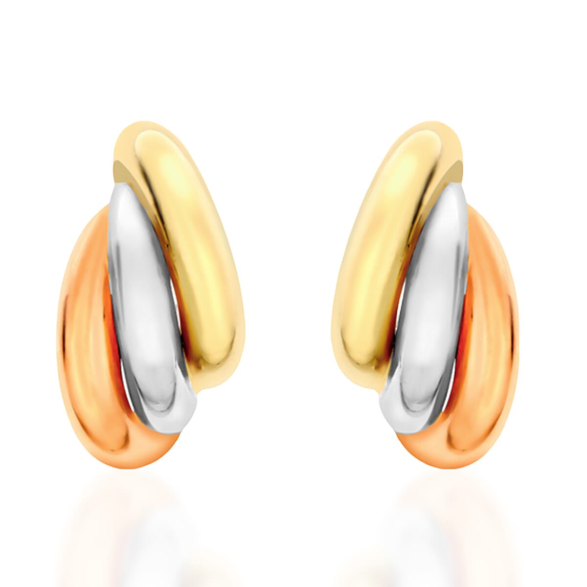 Hatton Garden Close Out Deal - 9K 3 Color Gold Push Back Earrings 8114941 0