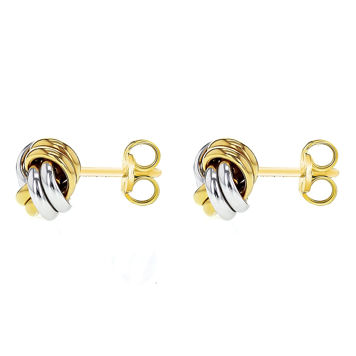 9K 2 Colour Gold 9mm Knot Stud Earrings 8894749 2