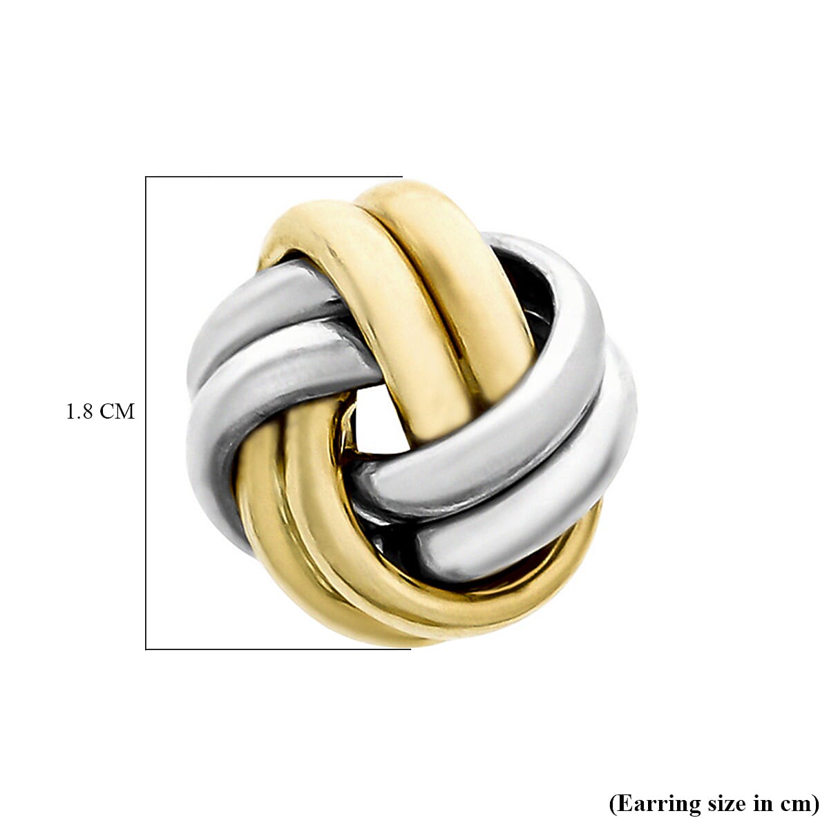 9K 2 Colour Gold 9mm Knot Stud Earrings 8894749 3