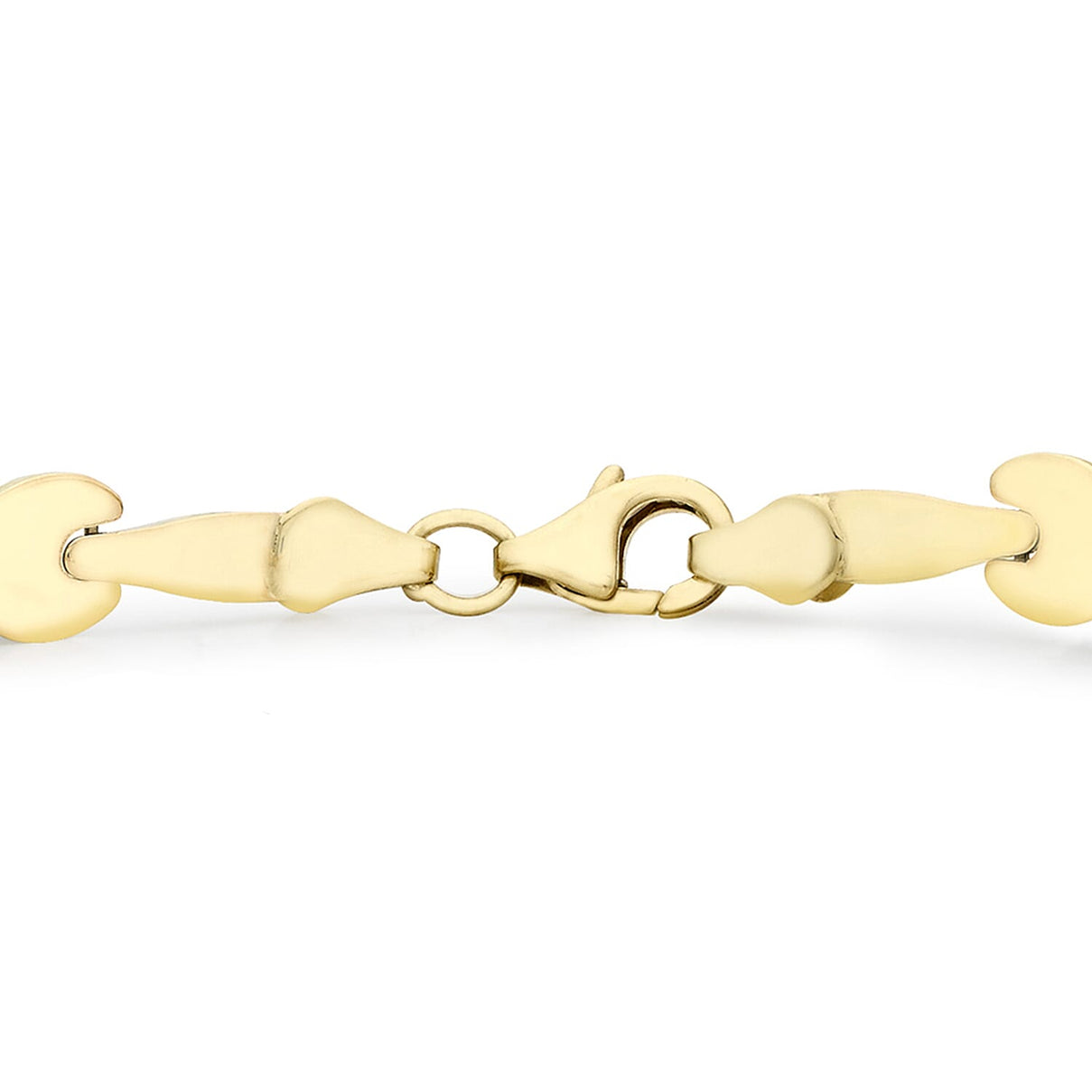 9K 2 Colour Gold Diamond Cut Bar And Kiss Link Bracelet 7.5 Inch 7078185 2